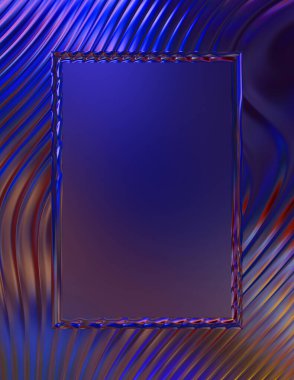 Soyut çerçeveli arkaplan. Renkli, canlı, dalgalı bir duvar kağıdı. Merkezi çerçeveli yaratıcı grafik 2d çizim. Dinamik şekilli modaya uygun sıvı örtüsü.