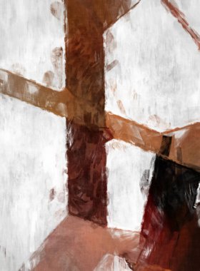 Soyut arkaplanda pürüzlü fırça darbeleri. Fırça boyası. Renkli boya darbeleri. Eşsiz duvar sanatı. Tuvaldeki modern sanat. Renkli çağdaş sanat eserleri. 