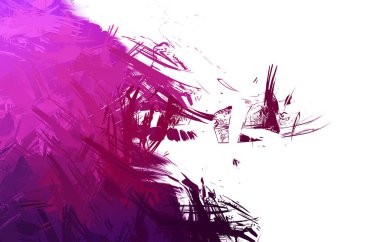 Duvar sanatı Eşsiz ve yaratıcı illüstrasyon. Fırça darbesi ile boyanmış. Renkli fırça darbelerinin soyut arkaplanı. Fırçalanmış canlı duvar kâğıdı. Boyalı sanatsal yaratım.