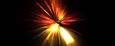 Fütürist mercek patlaması. Parlayan parçacıkları ve çizgileri olan ışık patlaması yıldızı. Güzel soyut ışın arkaplanı.