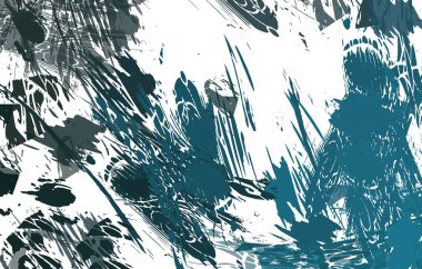 Sanatsal soyut arkaplan. Doku boyalı duvar kağıdı. Boya darbeleriyle yaratıcı bir illüstrasyon. Fırça desenli resim.