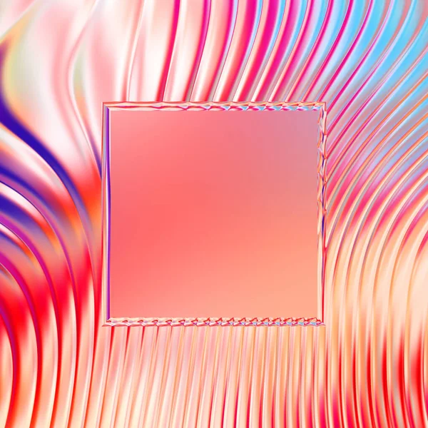 Soyut çerçeveli arkaplan. Renkli, canlı, dalgalı bir duvar kağıdı. Merkezi çerçeveli yaratıcı grafik 2d çizim. Dinamik şekilli modaya uygun sıvı örtüsü.