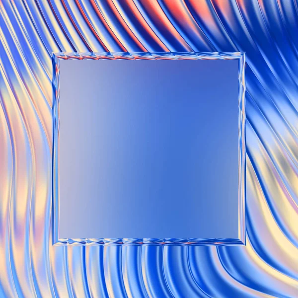 Soyut çerçeveli arkaplan. Renkli, canlı, dalgalı bir duvar kağıdı. Merkezi çerçeveli yaratıcı grafik 2d çizim. Dinamik şekilli modaya uygun sıvı örtüsü.