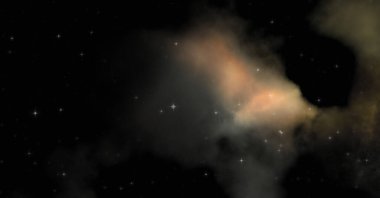 Galaksi uzayındaki yıldız alanı renkli nebula ile. Uzayın derinliklerinin bilim kurgu geçmişi. Ruhsal duvar kağıdı.