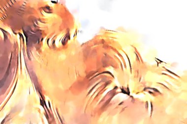 Soyut arkaplanda pürüzlü fırça darbeleri. Fırça boyası. Renkli boya darbeleri. Eşsiz duvar sanatı. Tuvaldeki modern sanat. Renkli çağdaş sanat eserleri. 