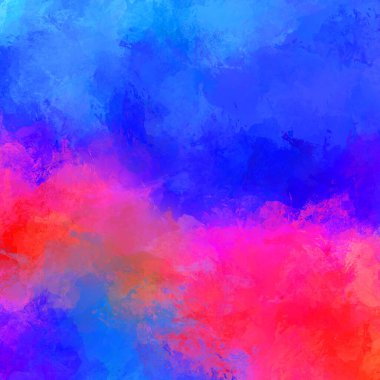 Canlı fırça darbeleriyle boyanmış. Renkli desenli resim. Fırçalanmış duvar kağıdını boya.