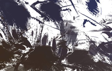 Renkli fırça darbelerinin 2B çizimi. Dekoratif doku resmi. Canlı boya desenli arka plan. Kaotik fırça darbeleri resim.