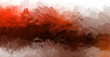 Modern sanat. Taranmış Boyalı Soyut Arkaplan. Fırça darbesi ile boyanmış. Boya darbeleri. 2B Görüntü.