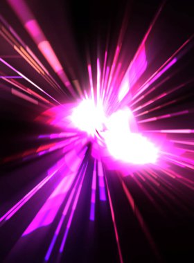 Fütürist mercek patlaması. Parlayan parçacıkları ve çizgileri olan ışık patlaması yıldızı. Güzel soyut ışın arkaplanı.