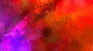 Renkli fırça darbelerinin 2D çizimi. Dekoratif desenli resim. canlı boya desenli arkaplan.