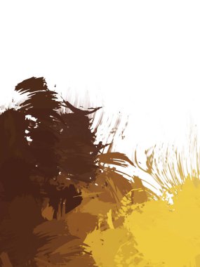 Taranmış Boyalı Soyut Arkaplan. Vahşi kaotik fırça darbeleri. Boya darbeleri. 2D İllüstrasyon. Fırça darbeli resim. 