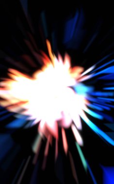 Işık parçacık izleri. Parlayan parçacıkları ve çizgileri olan ışık patlaması yıldızı. Güzel hareketli soyut ışın arkaplanı.