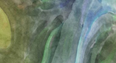 Alkol mürekkebini andıran rahatlatıcı fırça darbelerinin modern resmi. Poster, duvar sanatı, afiş, kart, kitap kapağı veya ambalaj için pastel renkli suluboya resim.