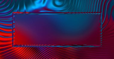 Soyut çerçeveli arkaplan. Renkli, canlı, dalgalı bir duvar kağıdı. Merkezi çerçeveli yaratıcı grafik 2d çizim. Dinamik şekilli modaya uygun sıvı örtüsü.