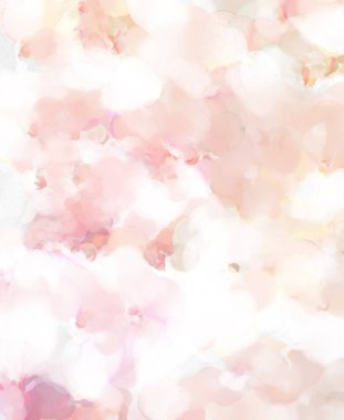 Yumuşak suluboya duvar kağıdı. Hafifçe fırçalanmış renkleri olan sanatsal bir resim. Pastel renkler arkaplana dokunmuş. Soyut duvar sanatı..