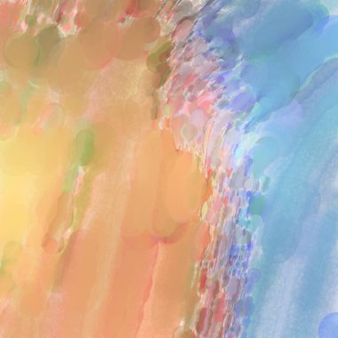 Çağdaş sanat. El işçiliğinin renkli dokusu. Modern resim. Yüzeyde suluboya vuruşlar. Sanatsal arkaplan resmi. Tablo üzerinde soyut resim. Fırça darbeleri. 