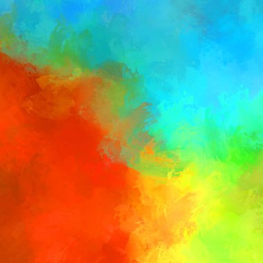 Canlı fırça darbeleriyle boyanmış. Renkli desenli resim. Fırçalanmış duvar kağıdını boya.