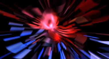 Işık parçacık izleri. Parlayan parçacıkları ve çizgileri olan ışık patlaması yıldızı. Güzel hareketli soyut ışın arkaplanı.