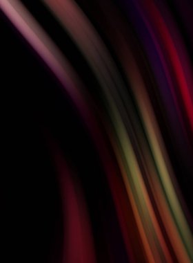 Siyah arka planda renkli düz çizgiler. Sıvı ve sıvı renkli dalgalar karanlıkta akıyor. Duvar kağıdı, afiş, arkaplan, kart, kitap, kapak, poster, afiş, broşür