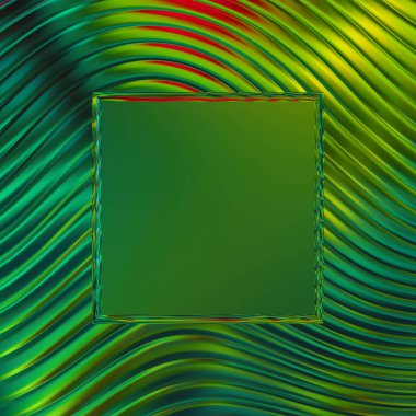 Soyut çerçeveli arkaplan. Renkli, canlı, dalgalı bir duvar kağıdı. Merkezi çerçeveli yaratıcı grafik 2d çizim. Dinamik şekilli modaya uygun sıvı örtüsü.