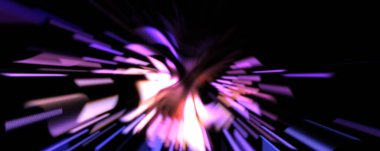 Işık parçacık izleri. Parlayan parçacıkları ve çizgileri olan ışık patlaması yıldızı. Güzel hareketli soyut ışın arkaplanı.