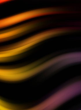 Siyah arka planda renkli düz çizgiler. Sıvı ve sıvı renkli dalgalar karanlıkta akıyor. Duvar kağıdı, afiş, arkaplan, kart, kitap, kapak, poster, afiş, broşür