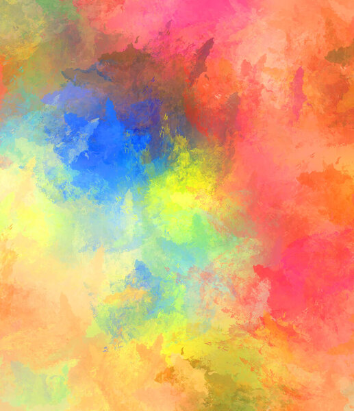 Abstract background of colorful brush strokes. Brushed vibrant wallpaper. Painted artistic creation. Unique and creative illustration.