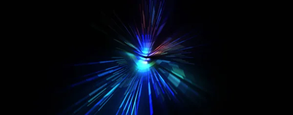 Une Fusée Éclairante Futuriste Étoile Explosion Lumineuse Avec Des Particules — Photo