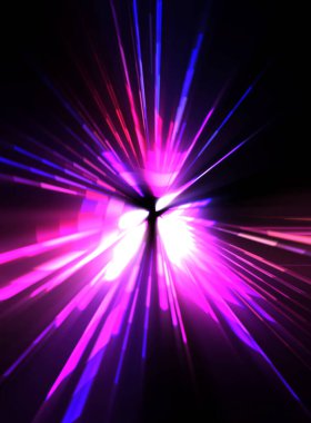 Fütürist mercek patlaması. Parlayan parçacıkları ve çizgileri olan ışık patlaması yıldızı. Güzel soyut ışın arkaplanı.