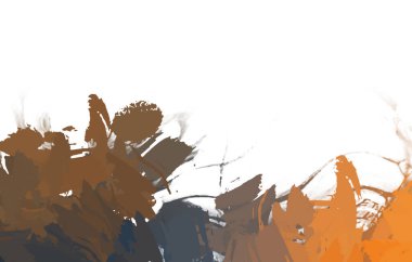 Taranmış Boyalı Soyut Arkaplan. Vahşi kaotik fırça darbeleri. Boya darbeleri. 2D İllüstrasyon. Fırça darbeli resim. 