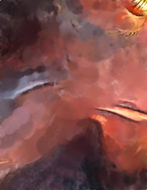 Modern sanat. Renkli çağdaş sanat eserleri. Renkli boya darbeleri. Soyut arkaplanda fırça darbeleri. fırça boyası.