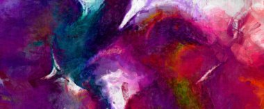 Soyut arkaplanda pürüzlü fırça darbeleri. Fırça boyası. Renkli boya darbeleri. Eşsiz duvar sanatı. Tuvaldeki modern sanat. Renkli çağdaş sanat eserleri. 