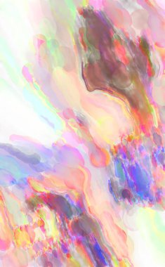 Çağdaş sanat. El yapımı resim. Modern sanat eserleri. Yüzeyde suluboya fırça darbeleriyle resim yapmak. 2D çizim. Sanatsal arkaplan resmi. Tablo üzerinde soyut resim. Renkli doku.