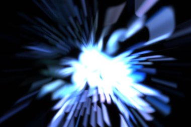 Işık parçacık izleri. Parlayan parçacıkları ve çizgileri olan ışık patlaması yıldızı. Güzel hareketli soyut ışın arkaplanı.