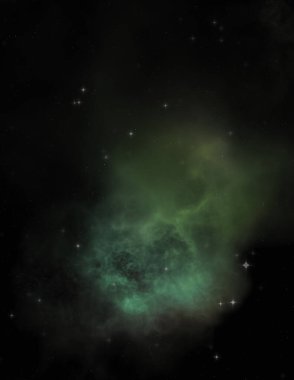 Galaksi uzayındaki yıldız alanı renkli nebula ile. Uzayın derinliklerinin bilim kurgu geçmişi. Ruhsal duvar kağıdı.