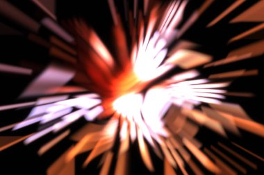 Işık parçacık izleri. Parlayan parçacıkları ve çizgileri olan ışık patlaması yıldızı. Güzel hareketli soyut ışın arkaplanı.