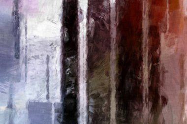 Soyut arkaplanda pürüzlü fırça darbeleri. Fırça boyası. Renkli boya darbeleri. Eşsiz duvar sanatı. Tuvaldeki modern sanat. Renkli çağdaş sanat eserleri. 