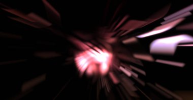 Işık parçacık izleri. Parlayan parçacıkları ve çizgileri olan ışık patlaması yıldızı. Güzel hareketli soyut ışın arkaplanı.