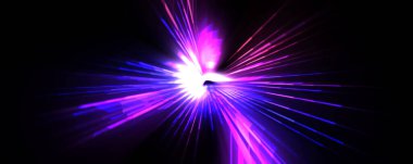 Fütürist mercek patlaması. Parlayan parçacıkları ve çizgileri olan ışık patlaması yıldızı. Güzel soyut ışın arkaplanı.