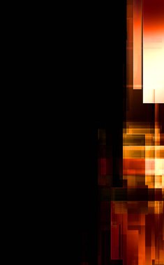 Renkli ve canlı geometrik şekiller katmanları var. Bir teknoloji planının dijital illüstrasyonu. Gelecekçi tasarım şablonu.