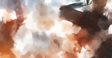 El yapımı sürreal soyut desenli suluboya. Modern sanatsal resim. 2D çizim. Arkaplan boyası karışımı. Yaratıcı duvar sanatı. Çağdaş sanat