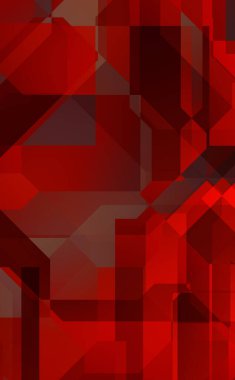 Renkli ve canlı geometrik şekiller katmanları var. Bir teknoloji planının dijital illüstrasyonu. Gelecekçi tasarım şablonu.