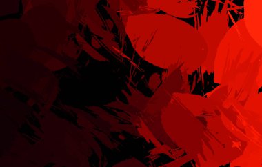 Vahşi fırça darbeleriyle yaratıcı soyut resim. Artistik fırça darbeleriyle donatılmış. Renkli ve canlı bir tasvir. Boyalı sanat.