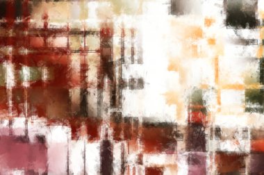 Modern sanat. Renkli çağdaş sanat eserleri. Renkli boya darbeleri. Soyut arkaplanda fırça darbeleri. Fırça boyası. Eşsiz duvar sanatı.