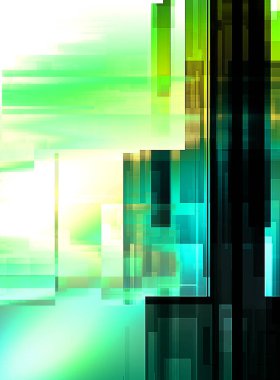 Renkli ve canlı geometrik şekiller katmanları var. Bir teknoloji planının dijital illüstrasyonu. Gelecekçi tasarım şablonu.