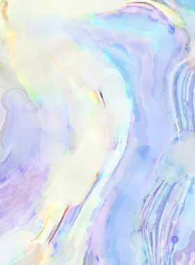 Modern fırça darbeleri. Pastel renklerde suluboya resim. Poster, duvar sanatı, afiş, kart, kitap kapağı veya ambalaj için sakinleştirici kompozisyonun yumuşak renkli çizimi. 