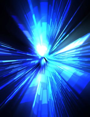 Fütürist mercek patlaması. Parlayan parçacıkları ve çizgileri olan ışık patlaması yıldızı. Güzel soyut ışın arkaplanı.