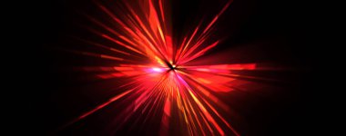 Fütürist mercek patlaması. Parlayan parçacıkları ve çizgileri olan ışık patlaması yıldızı. Güzel soyut ışın arkaplanı.