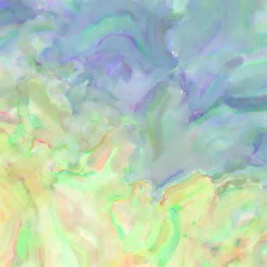 Pastel renklerde suluboya resim. Poster, duvar sanatı, afiş, kart, kitap kapağı ya da ambalaj için rahatlatıcı kompozisyonun yumuşak renkli çizimi. Modern fırça darbeleri resim.