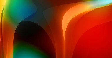 Soyut arkaplan. Renkli dalgalı tasarım duvar kağıdı. yaratıcı grafik 2D çizim. Dinamik şekilli modaya uygun sıvı örtüsü.